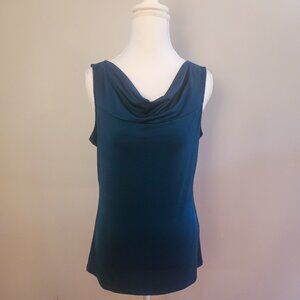 The Limited S Sleeveless Cowl Neck Teal Blue Blouse Top Small NWOT